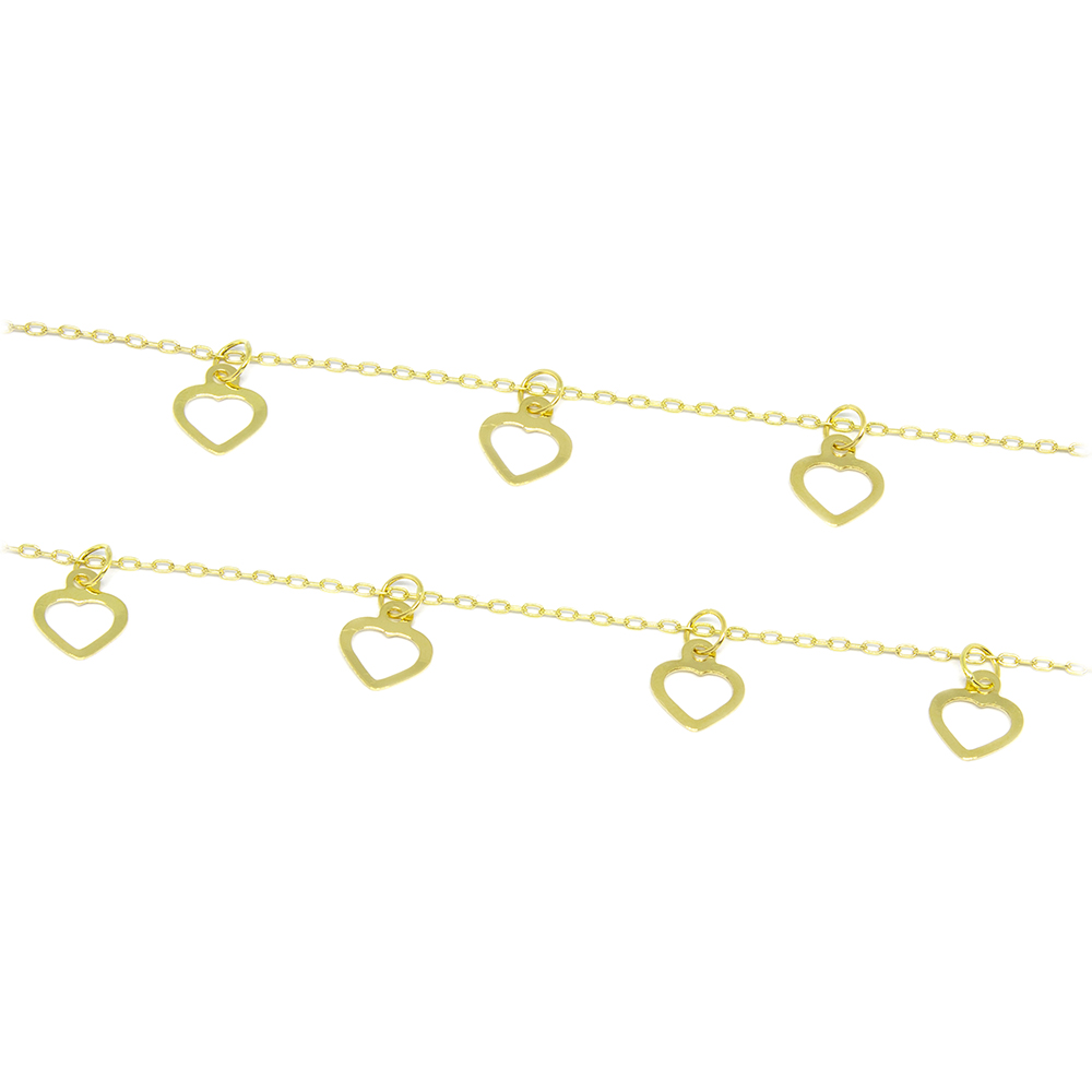 Corrente Pingente Cora��o Vazado em Ouro 18 Kilates � 25460